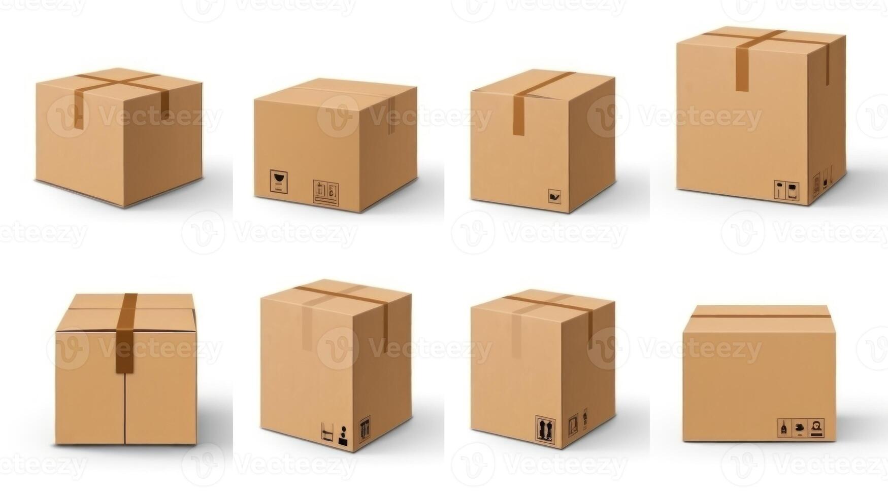 un conjunto de cartulina cajas con diferente tamaños y formas foto