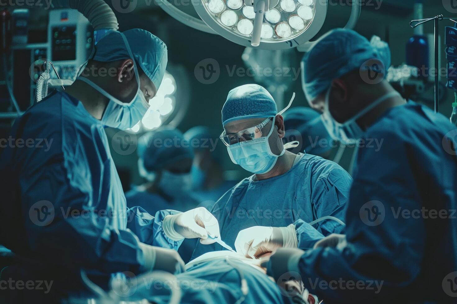 A group of surgeons are performing a surgery photo