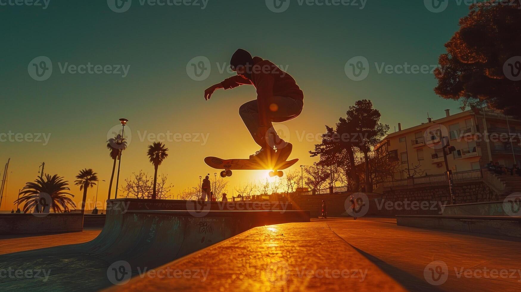 A man is skateboarding on a ramp with graffiti on the wall photo