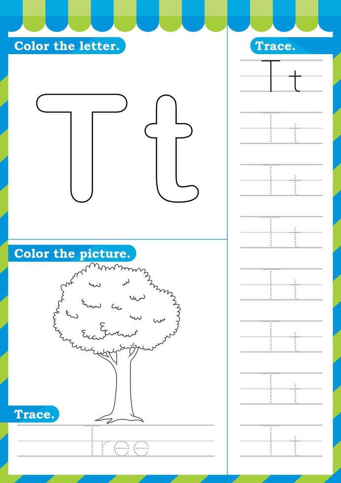 un a z Inglés hoja de cálculo rastro alfabeto diseño para escritura a4. Inglés hoja de cálculo vector