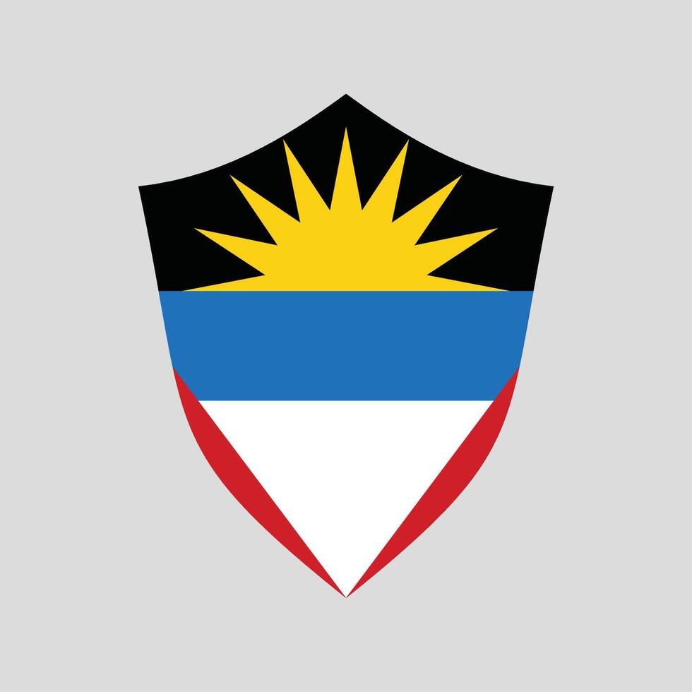 Antigua and Barbuda Flag in Shield Shape vector
