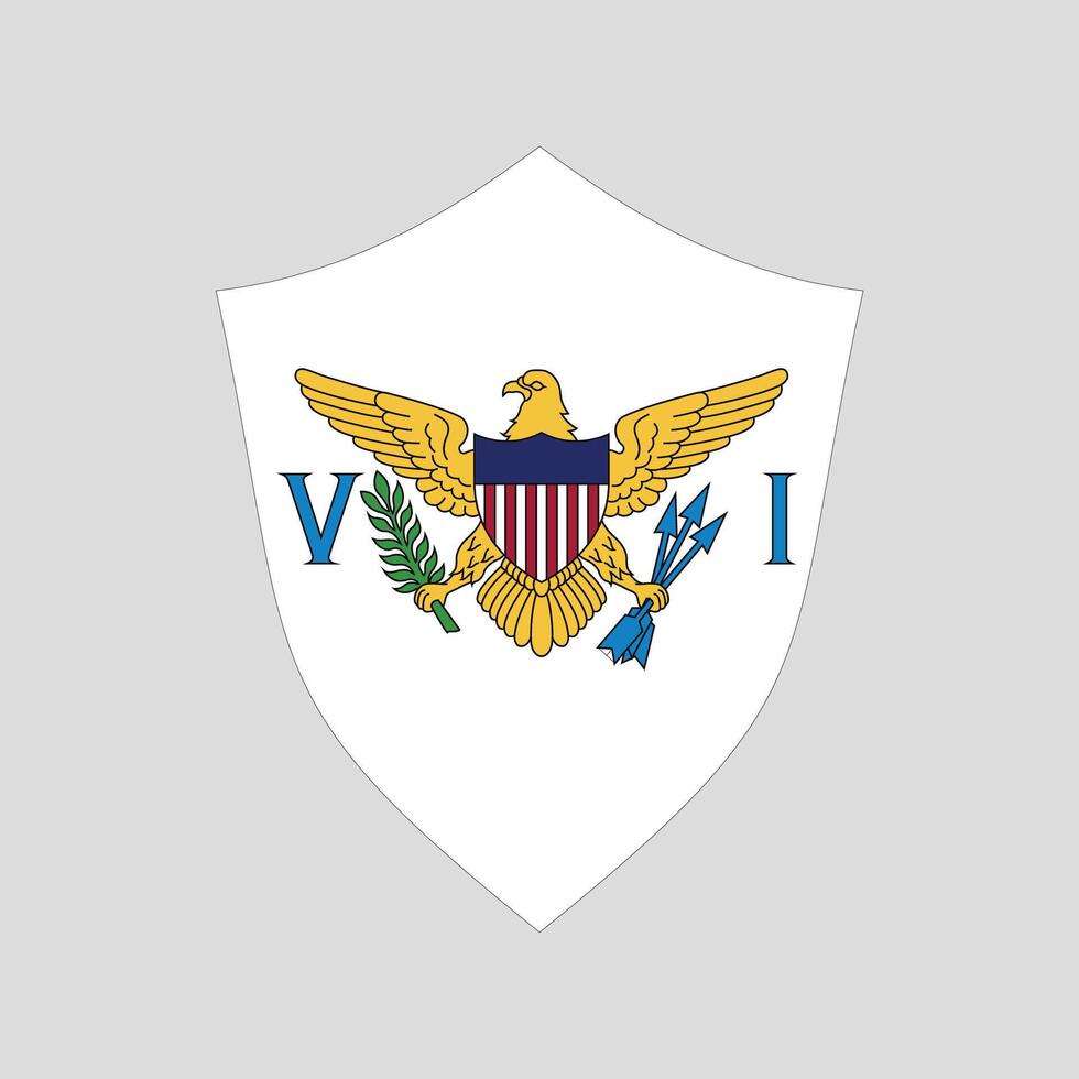 American Virgin Islands Flag in Shield Shape Frame vector