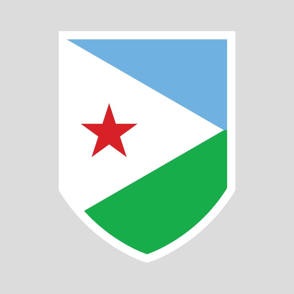 Djibouti Flag in Shield Shape Frame vector