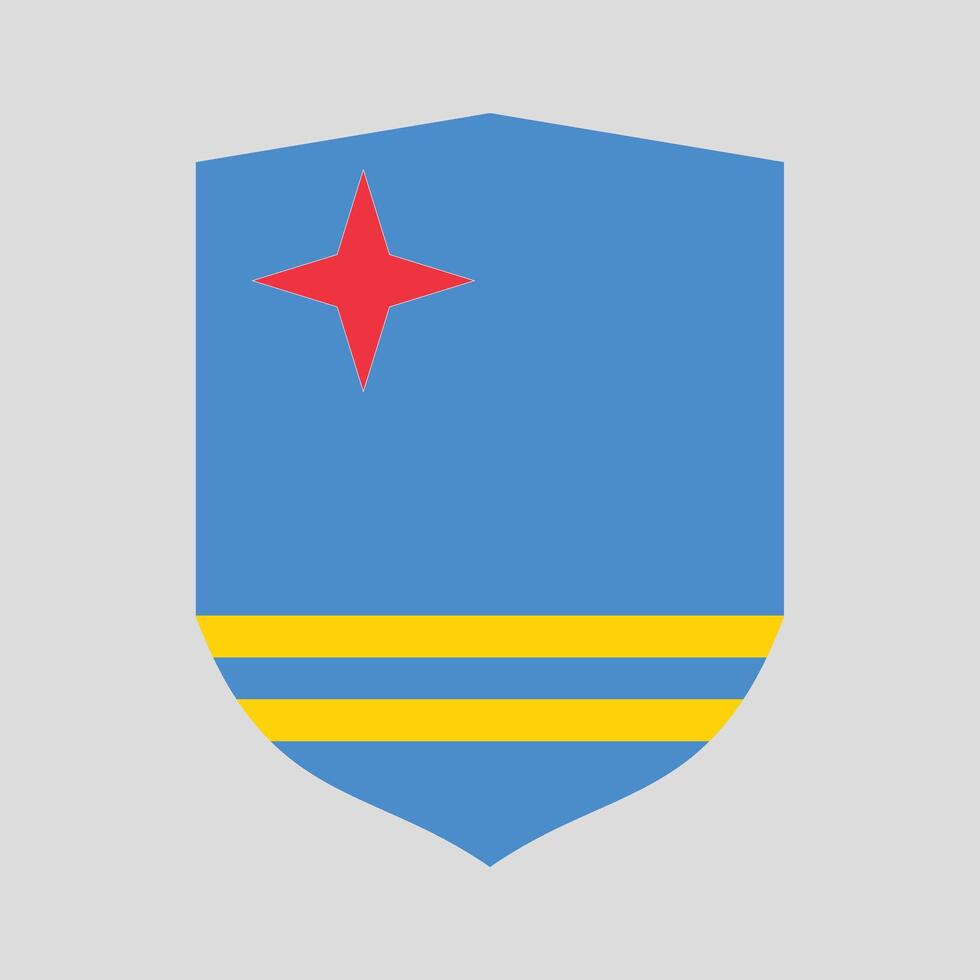 Aruba Flag in Shield Shape Frame vector