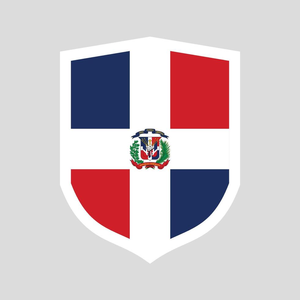 Dominican Republic Flag in Shield Shape Frame vector