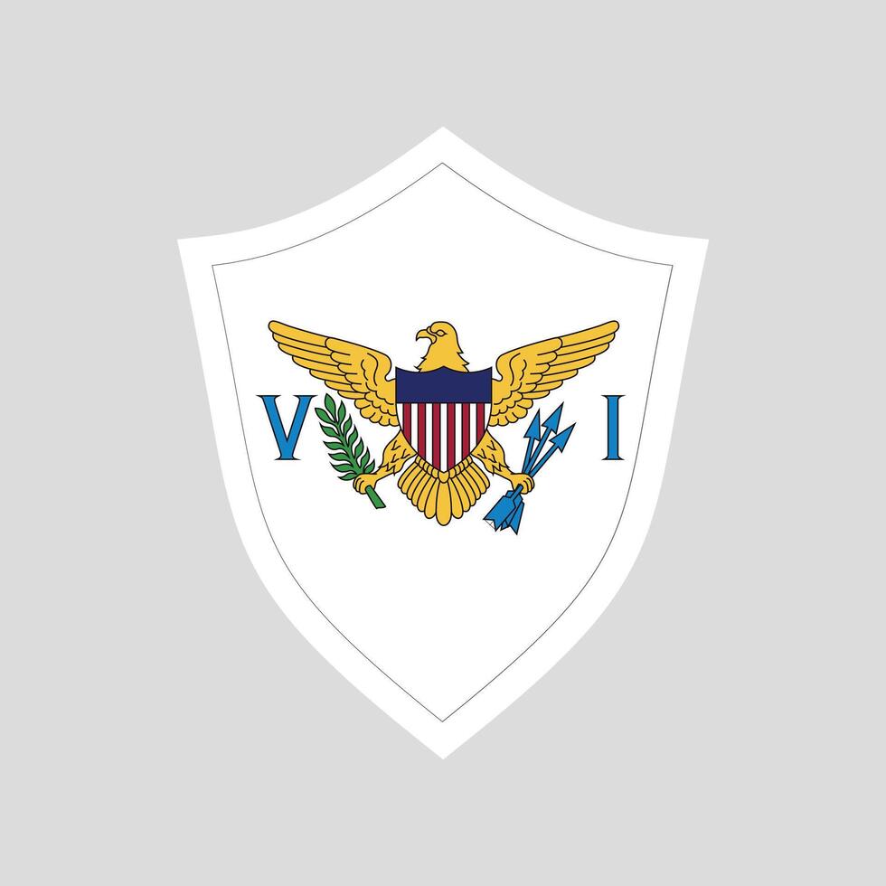 americano Virgen islas bandera en proteger forma marco vector