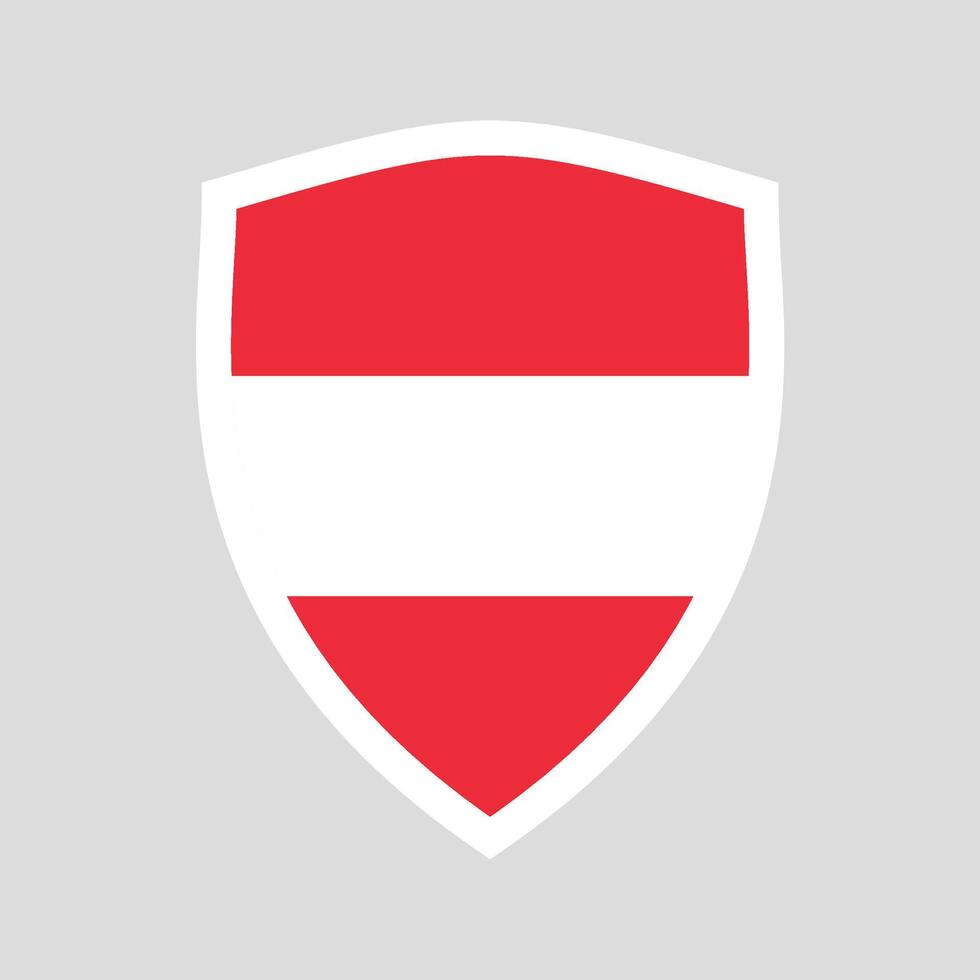 Austria Flag in Shield Shape Frame vector