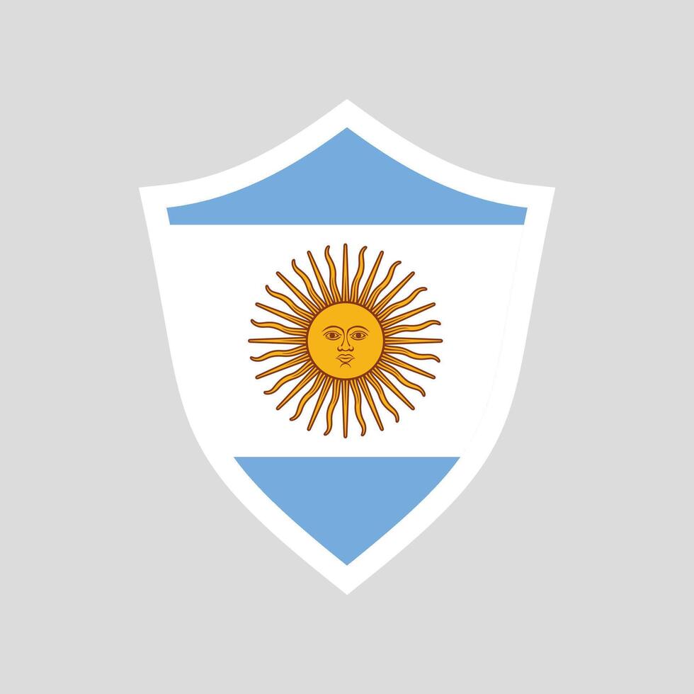 Argentina Flag in Shield Shape vector