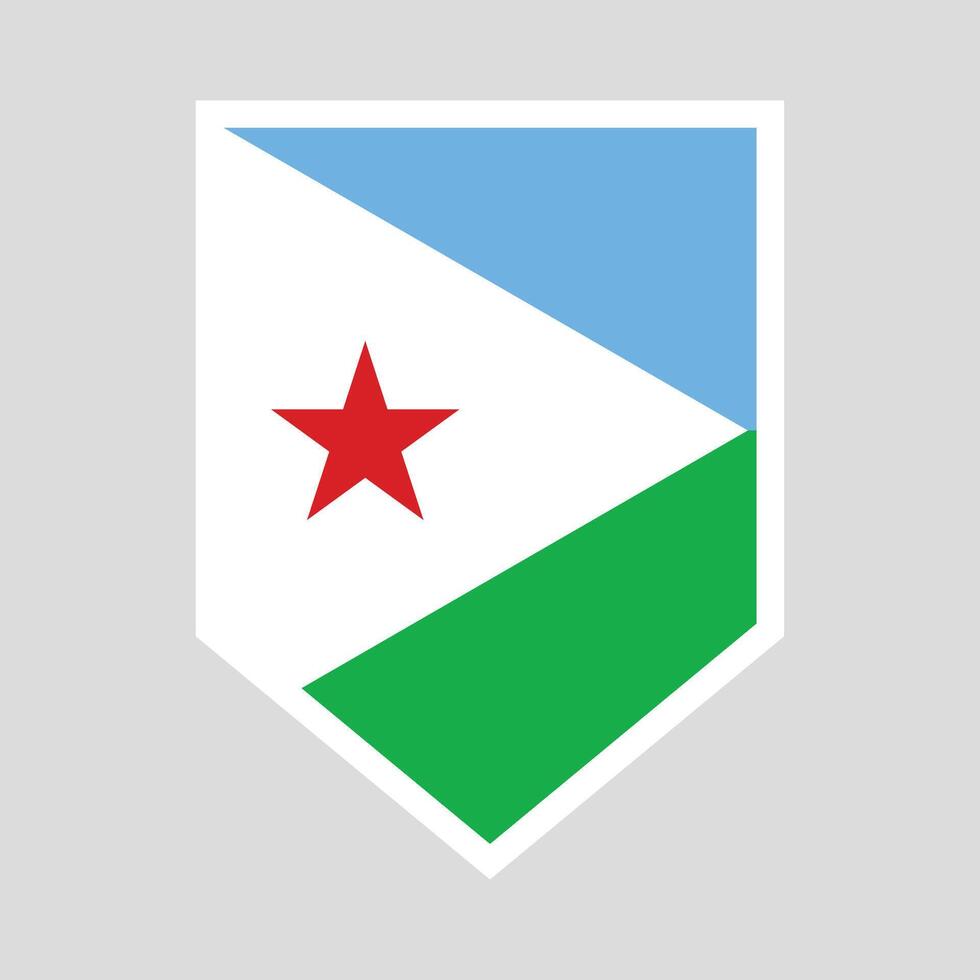 Djibouti Flag in Shield Shape Frame vector