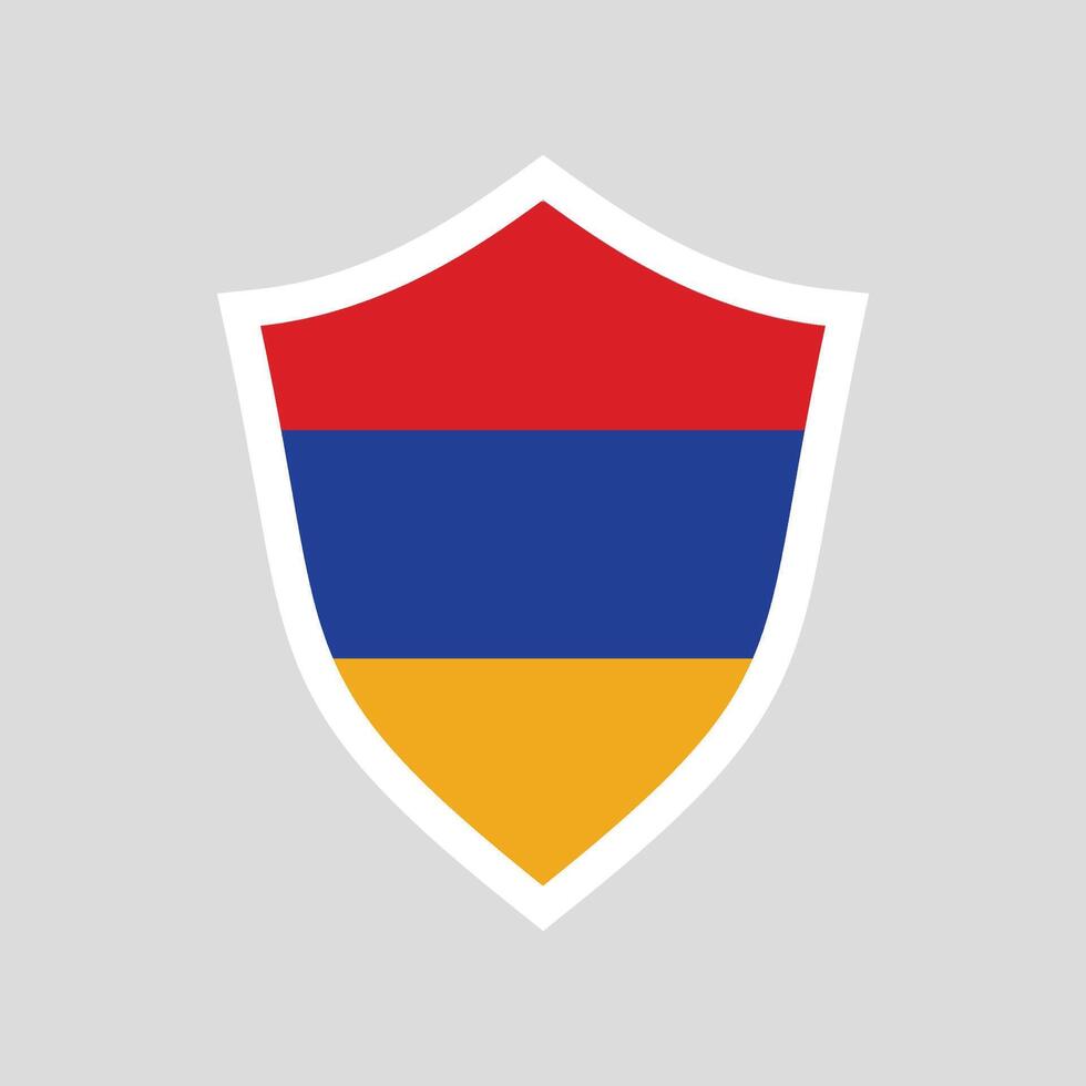 Armenia flag in Shield Shape vector