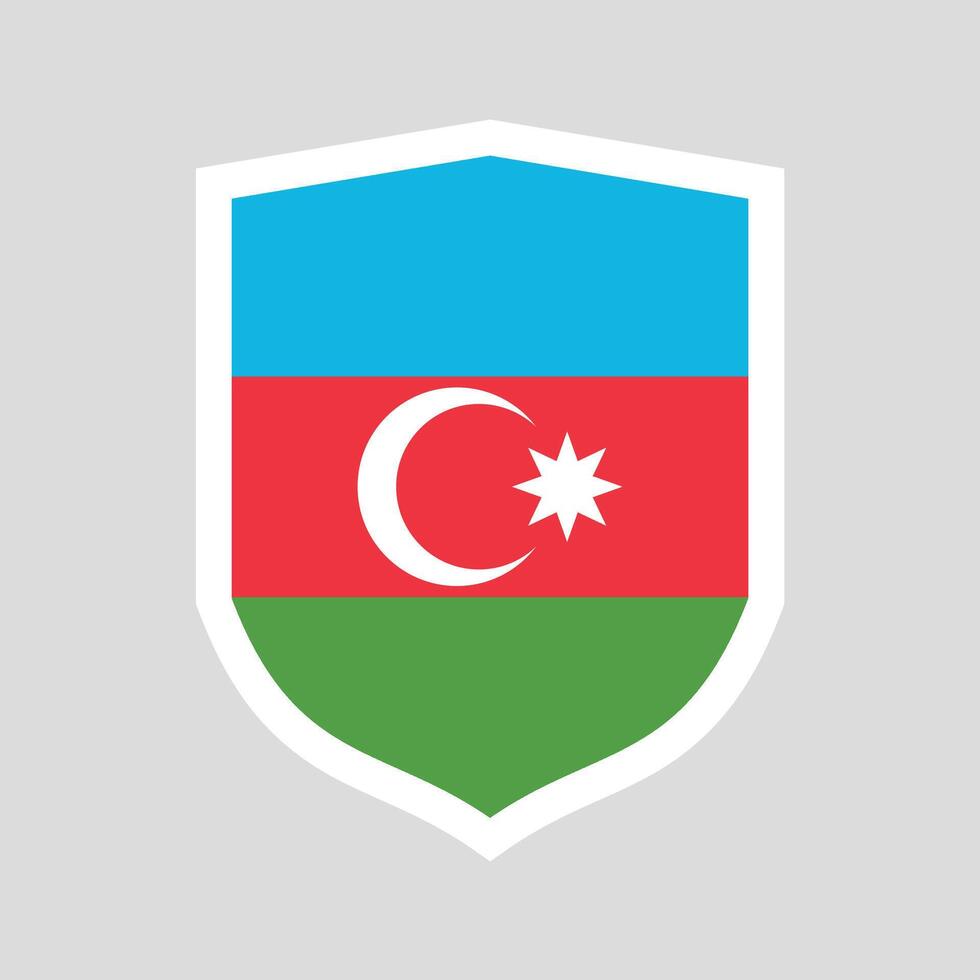 Azerbaijan Flag in Shield Shape Frame vector