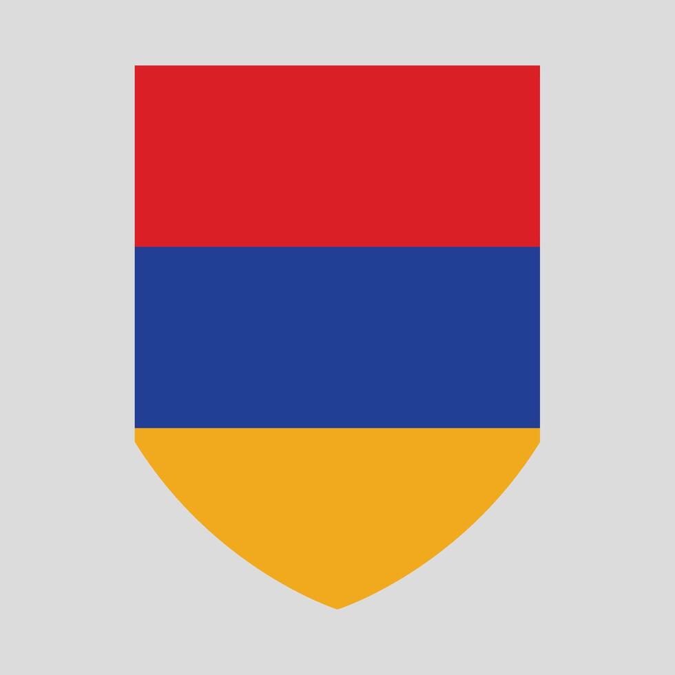 Armenia flag in Shield Shape vector