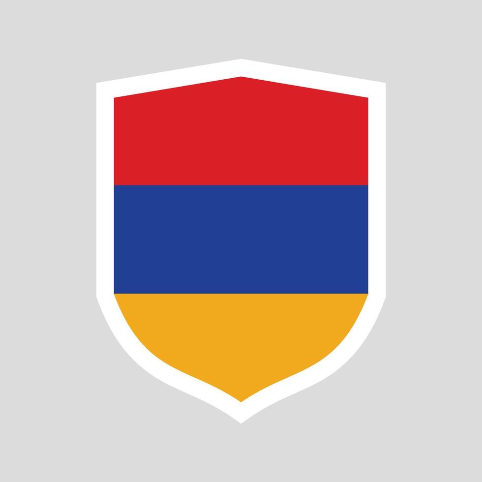 Armenia flag in Shield Shape vector