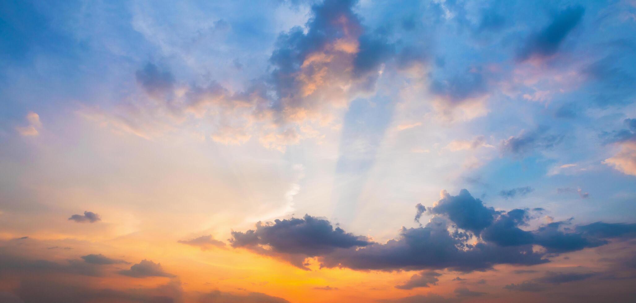 sky is a beautiful orange and blue color photo