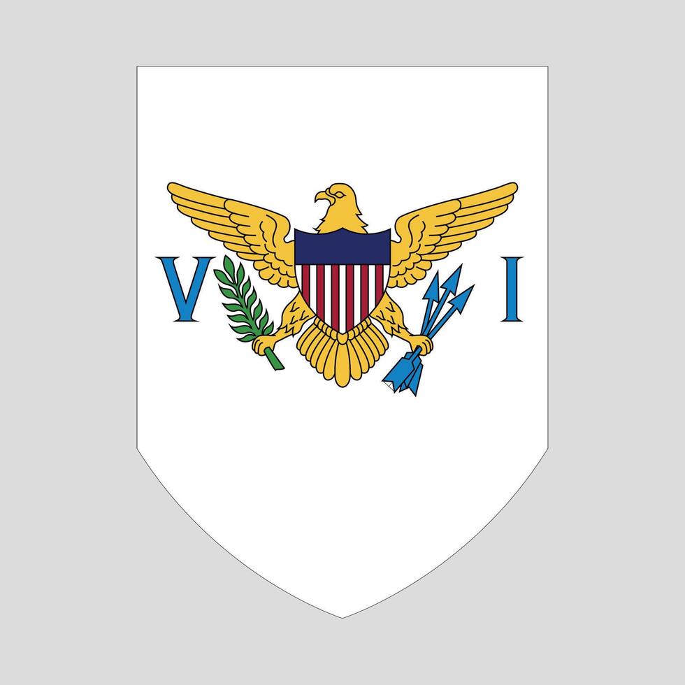 American Virgin Islands Flag in Shield Shape Frame vector