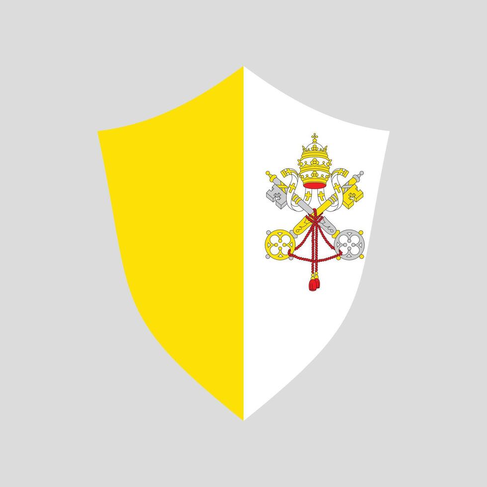 Vatican City Flag in Shield Shape Frame vector