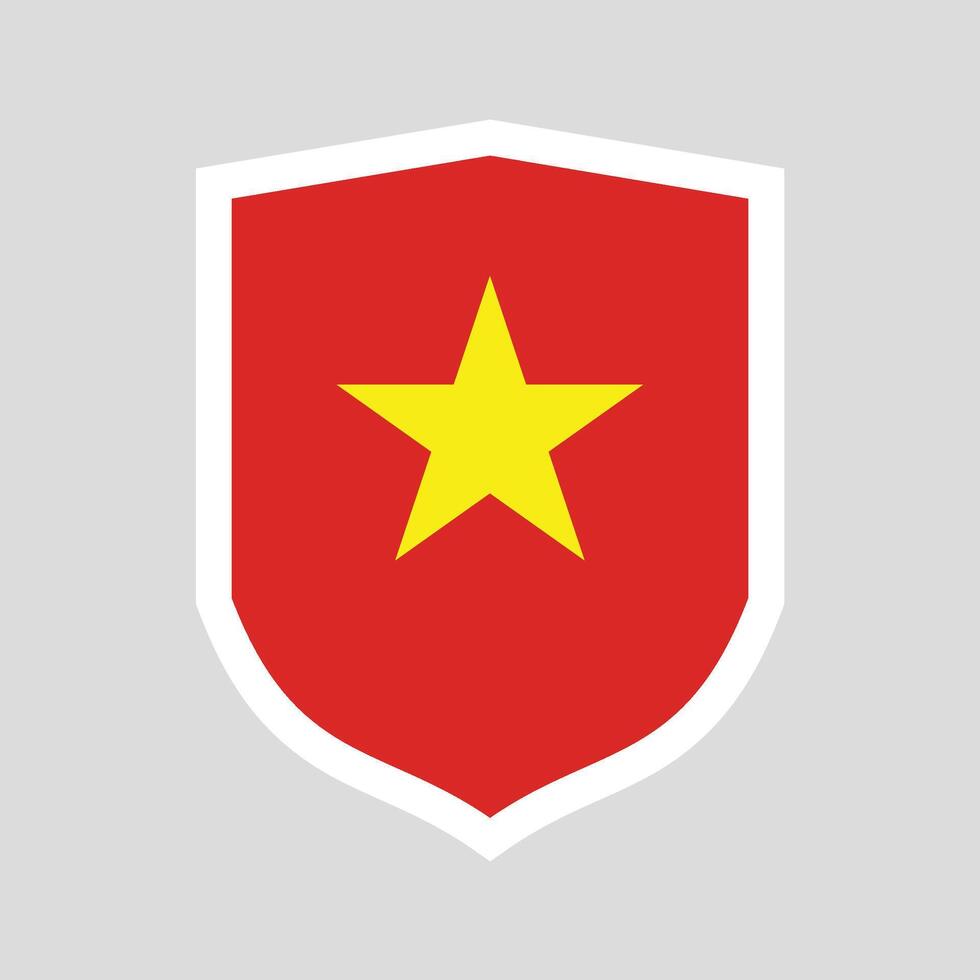 Vietnam Flag in Shield Shape Frame vector