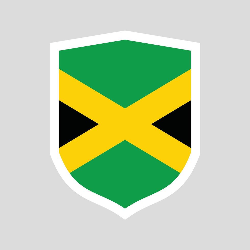 Jamaica bandera en proteger forma marco vector