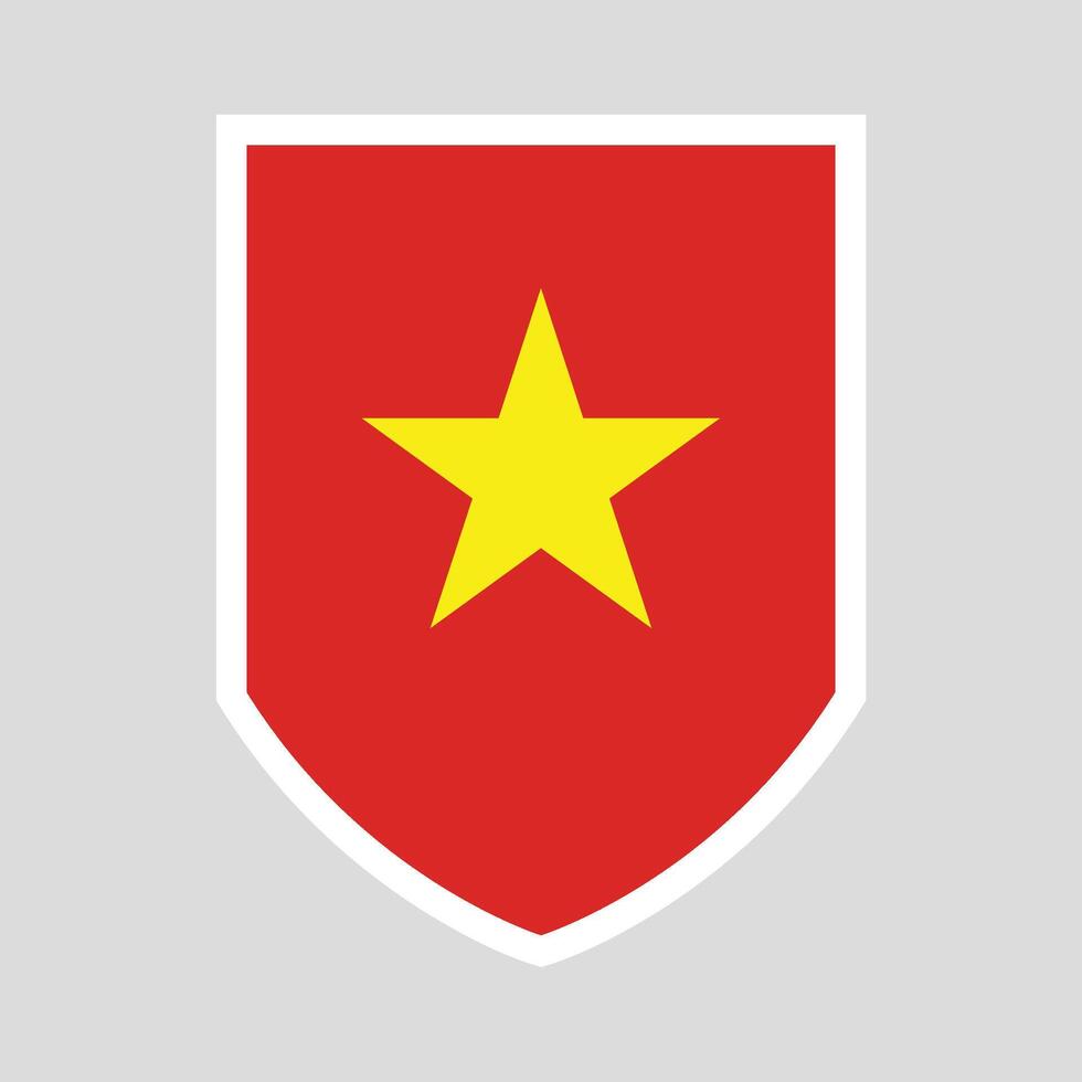 Vietnam Flag in Shield Shape Frame vector