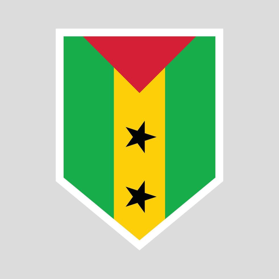 Sao Tome and Principe Flag in Shield Shape vector
