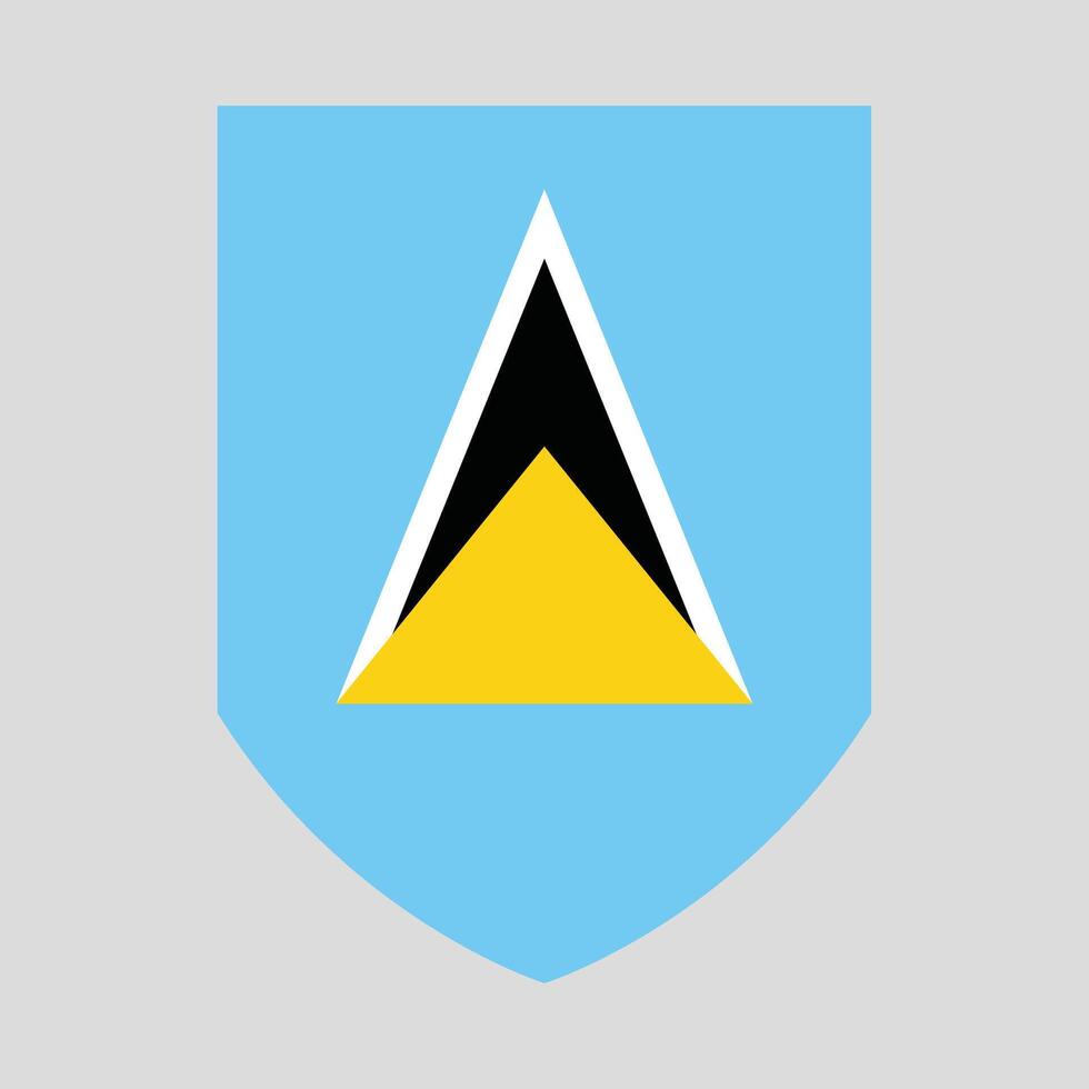 Saint Lucia Flag in Shield Shape Frame vector