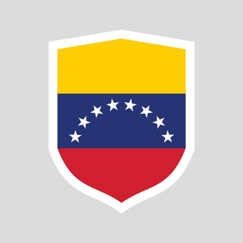Venezuela Flag in Shield Shape Frame vector