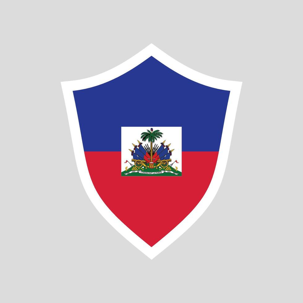 Haiti Flag in Shield Shape Frame vector