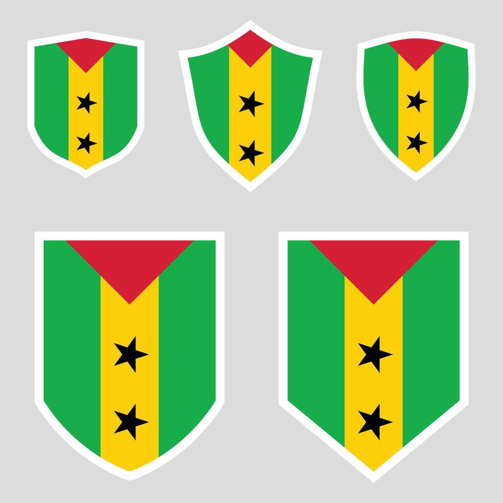 conjunto de sao a mi y principe bandera en proteger forma vector