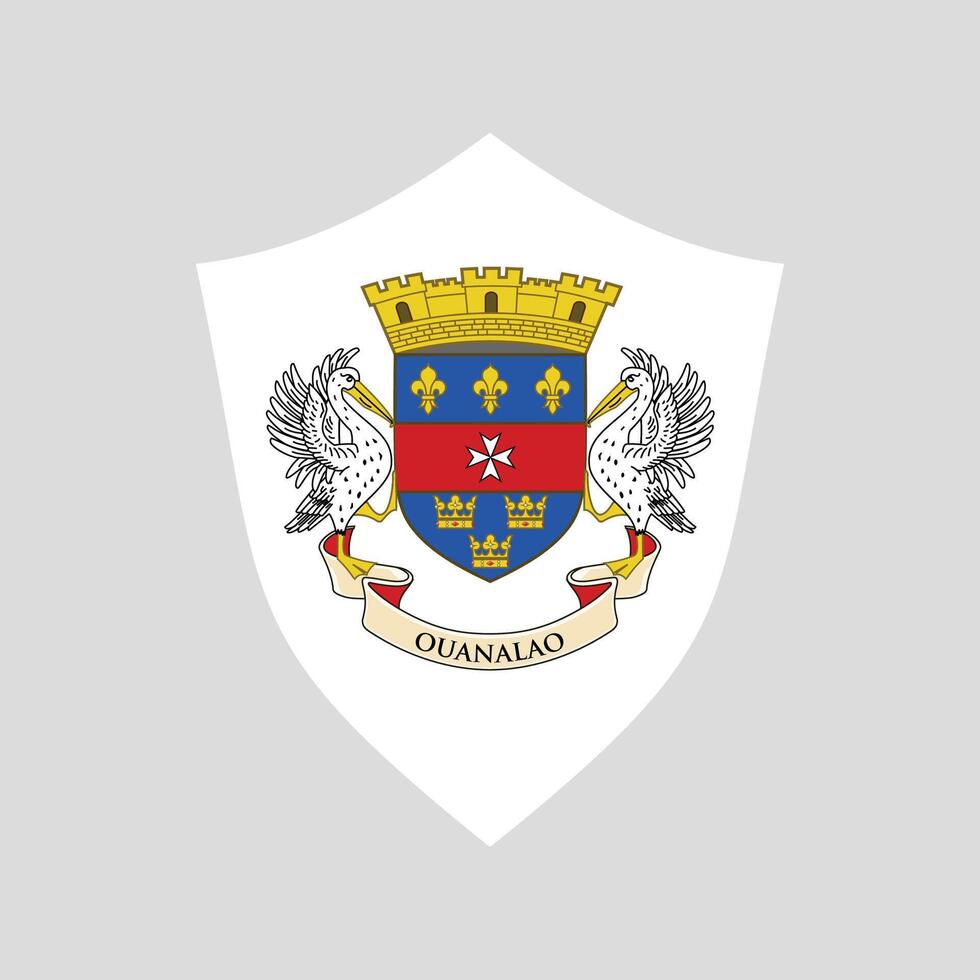 Saint Barthelemy Flag in Shield Shape Frame vector