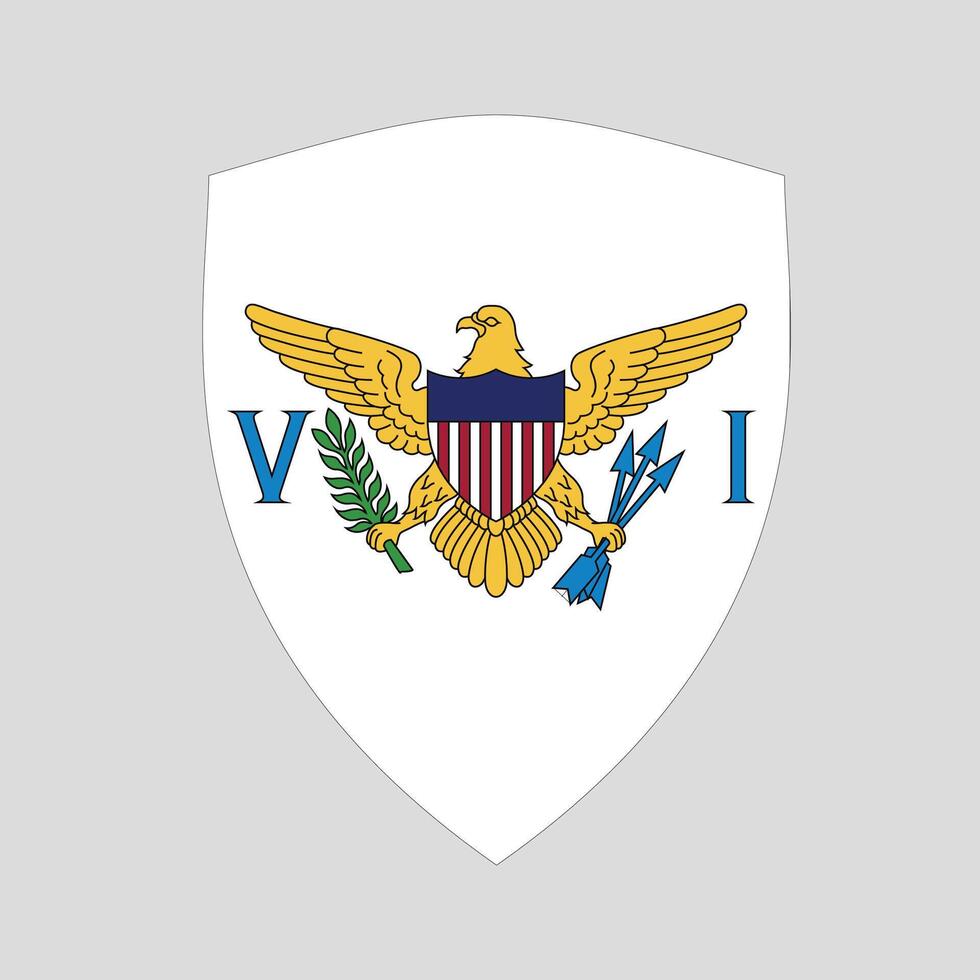 American Virgin Islands Flag in Shield Shape Frame vector