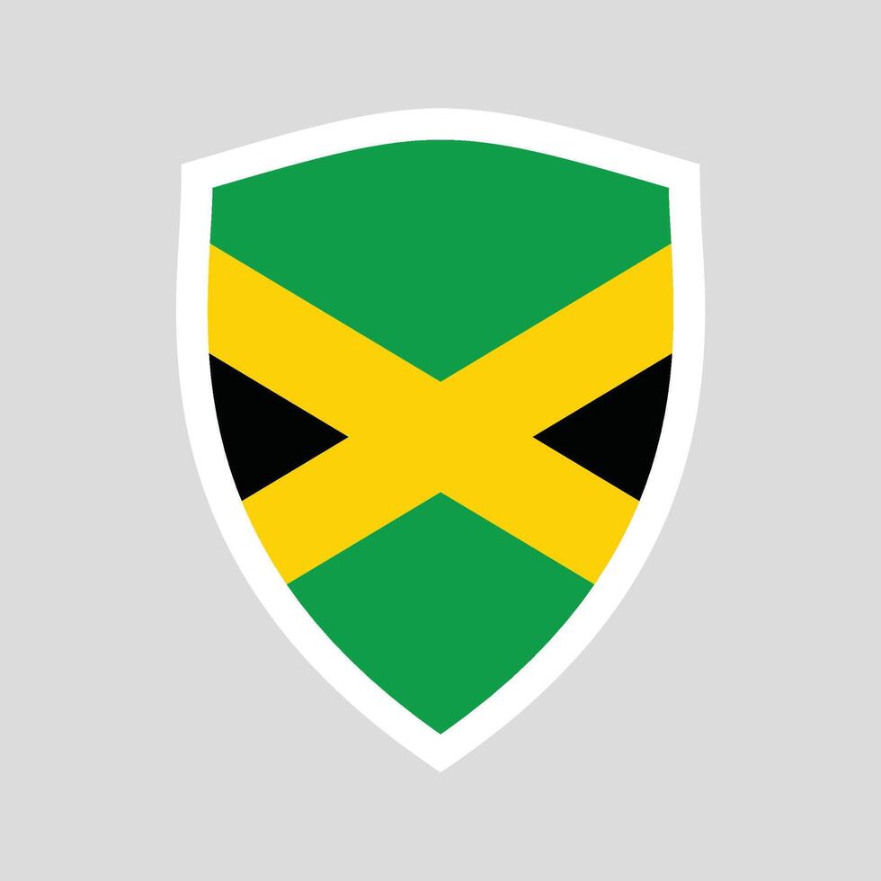 Jamaica bandera en proteger forma marco vector