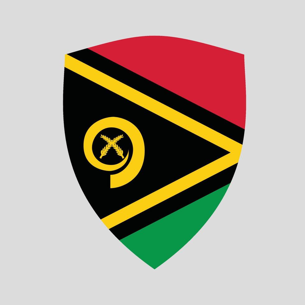Vanuatu Flag in Shield Shape Frame vector