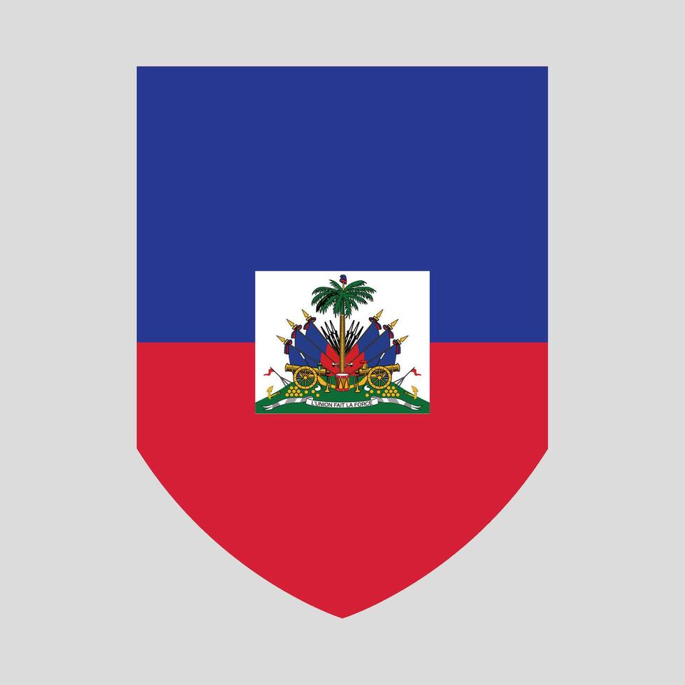 Haiti Flag in Shield Shape Frame vector