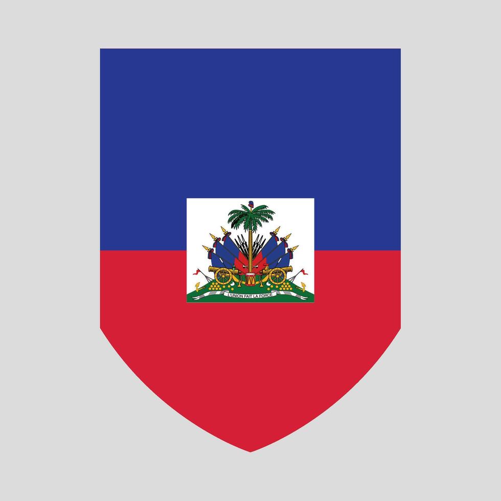 Haiti Flag in Shield Shape Frame vector