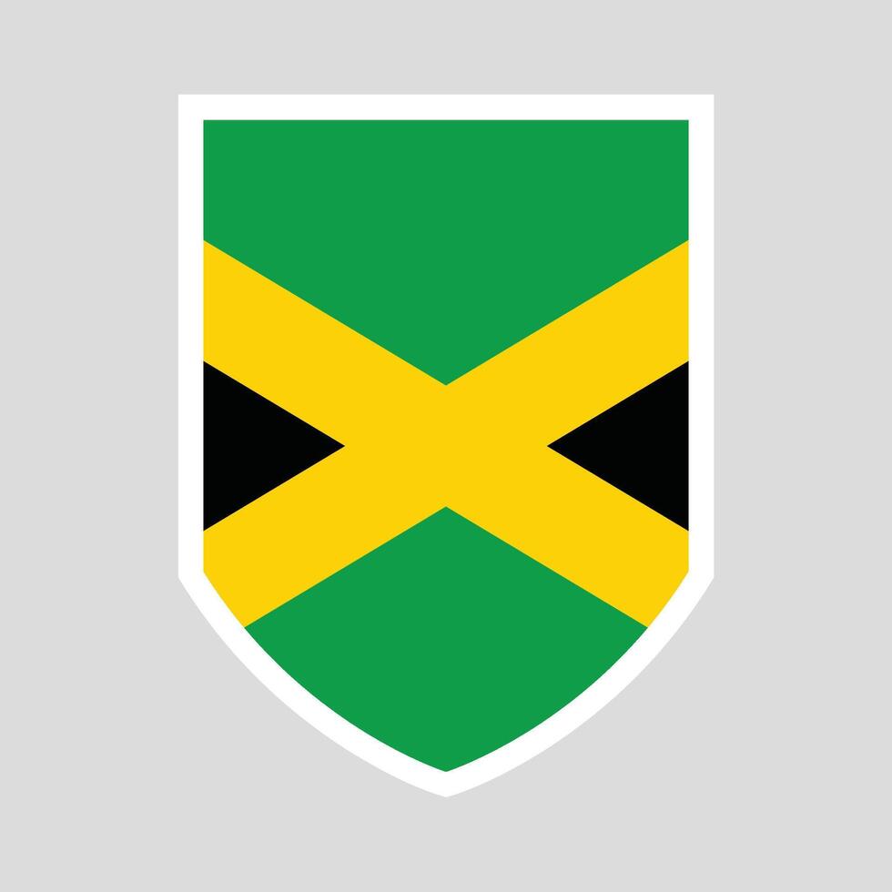 Jamaica Flag in Shield Shape Frame vector