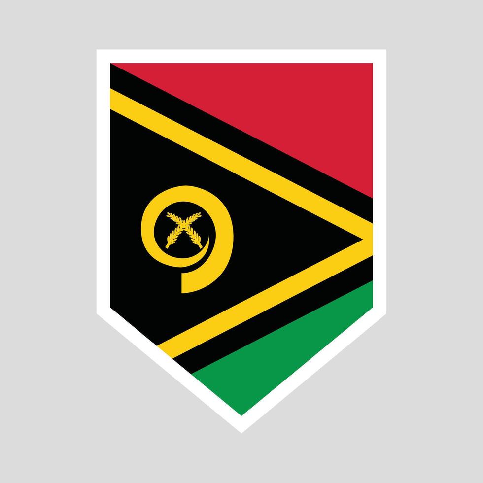 Vanuatu Flag in Shield Shape Frame vector