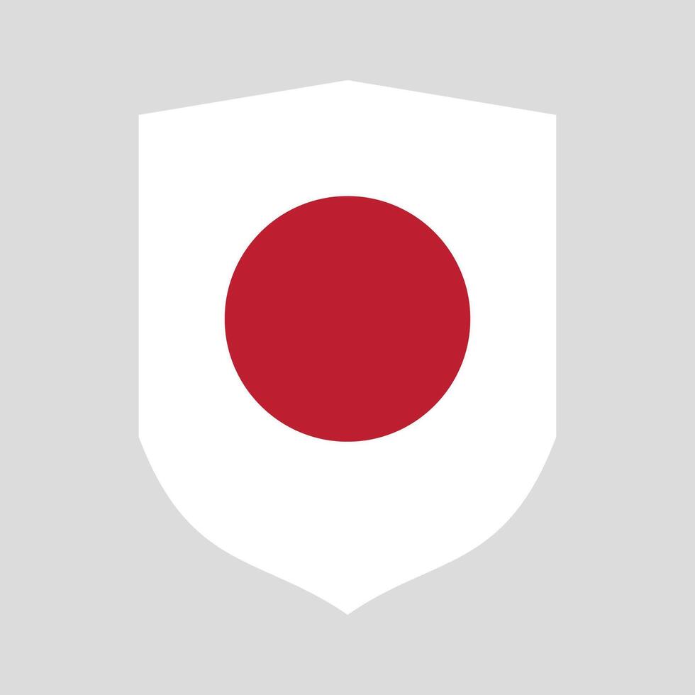 Japan Flag in Shield Shape Frame vector
