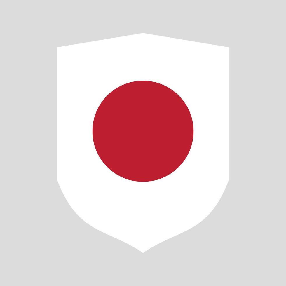 Japan Flag in Shield Shape Frame vector