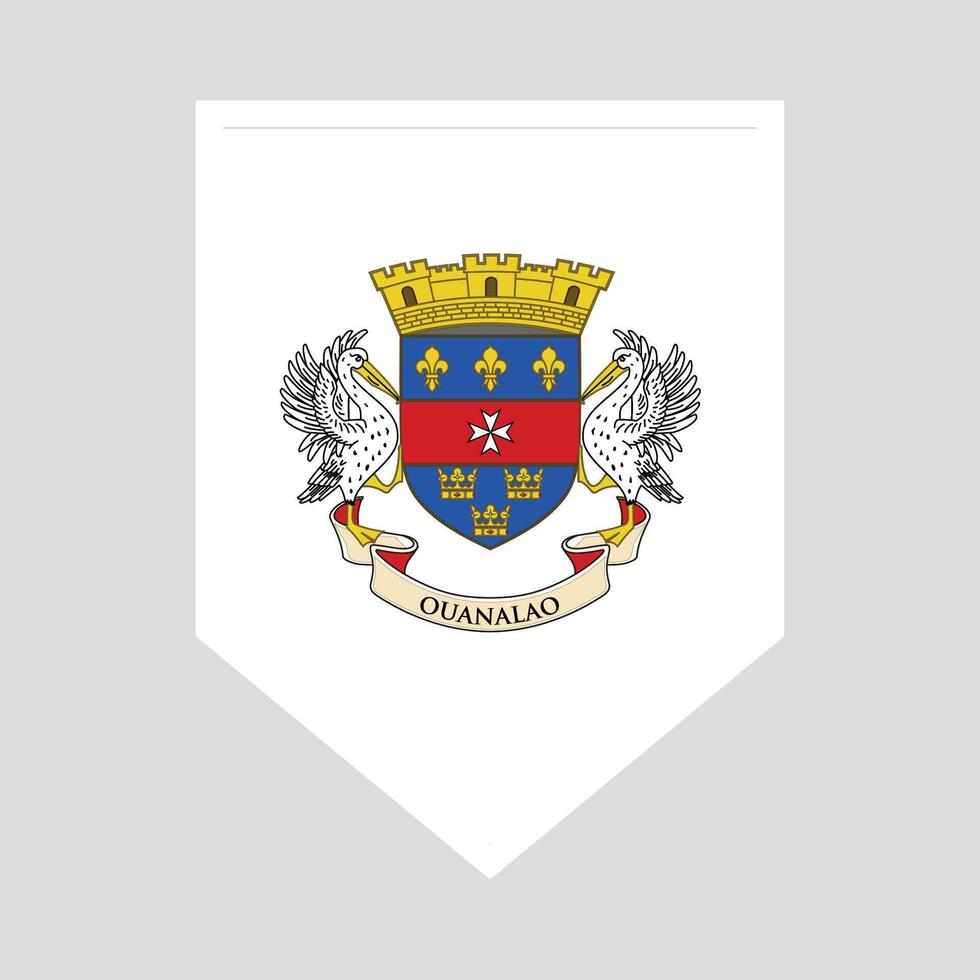 Saint Barthelemy Flag in Shield Shape Frame vector