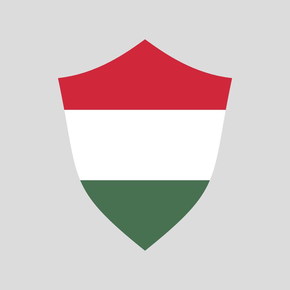 Hungary Flag in Shield Shape Frame vector
