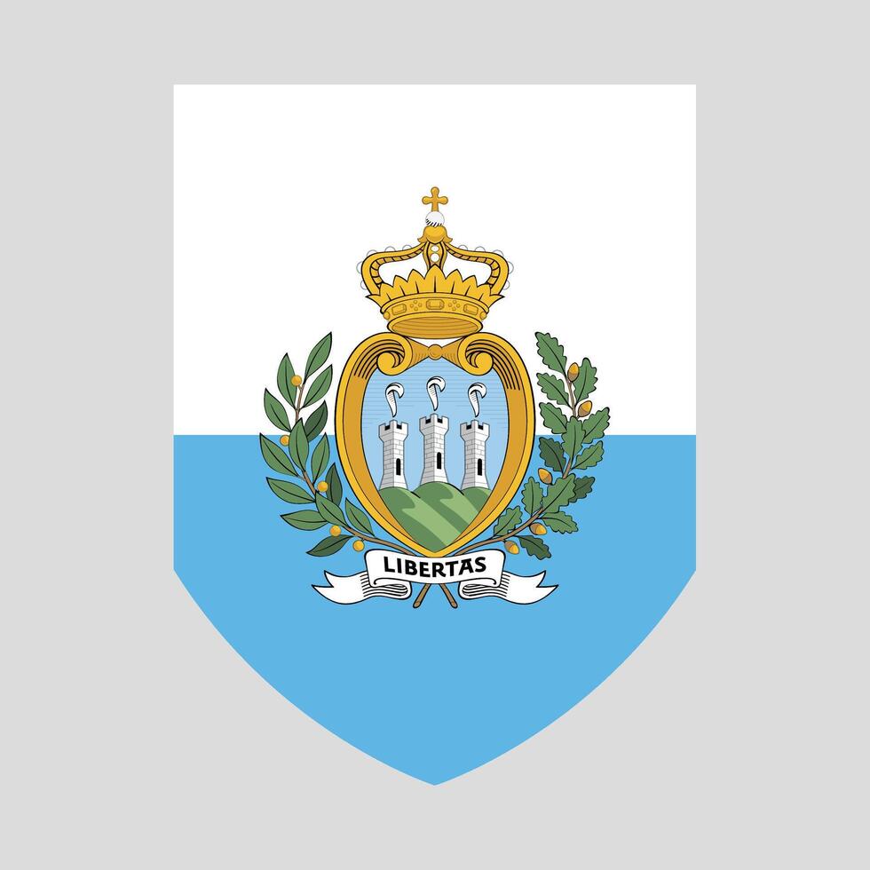 San Marino Flag in Shield Shape vector