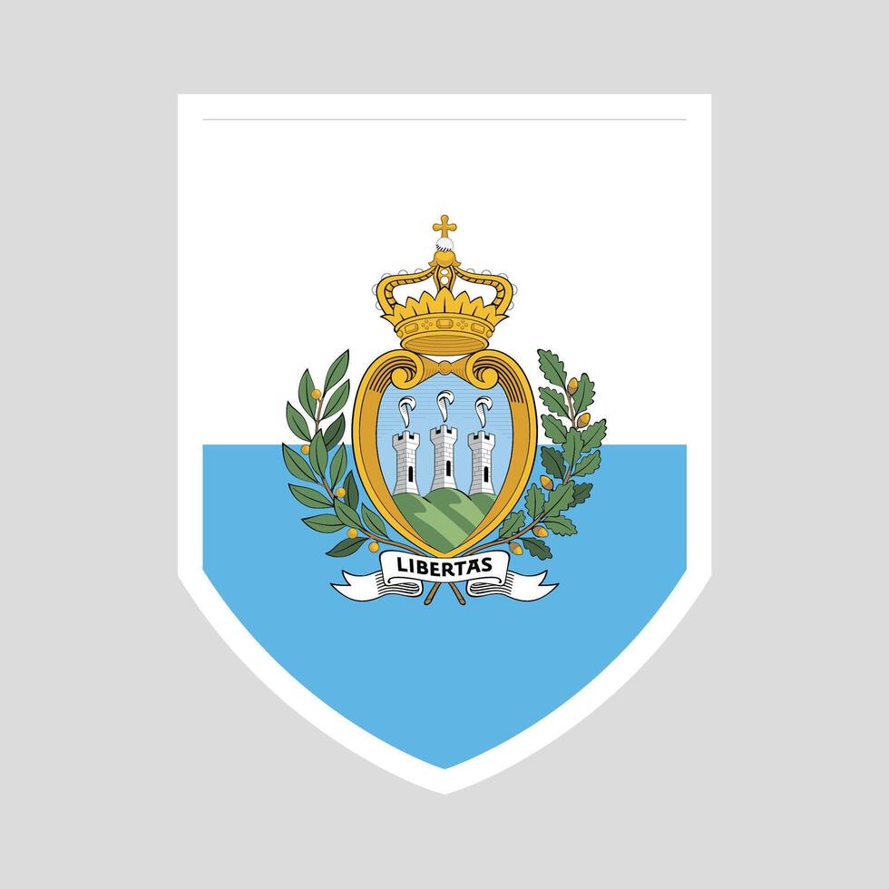 San Marino Flag in Shield Shape vector