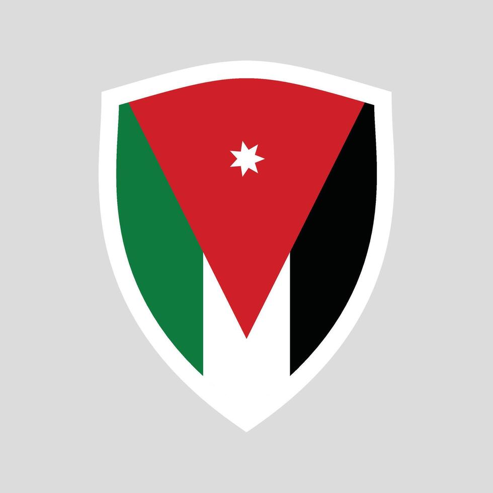 Jordan Flag in Shield Shape Frame vector