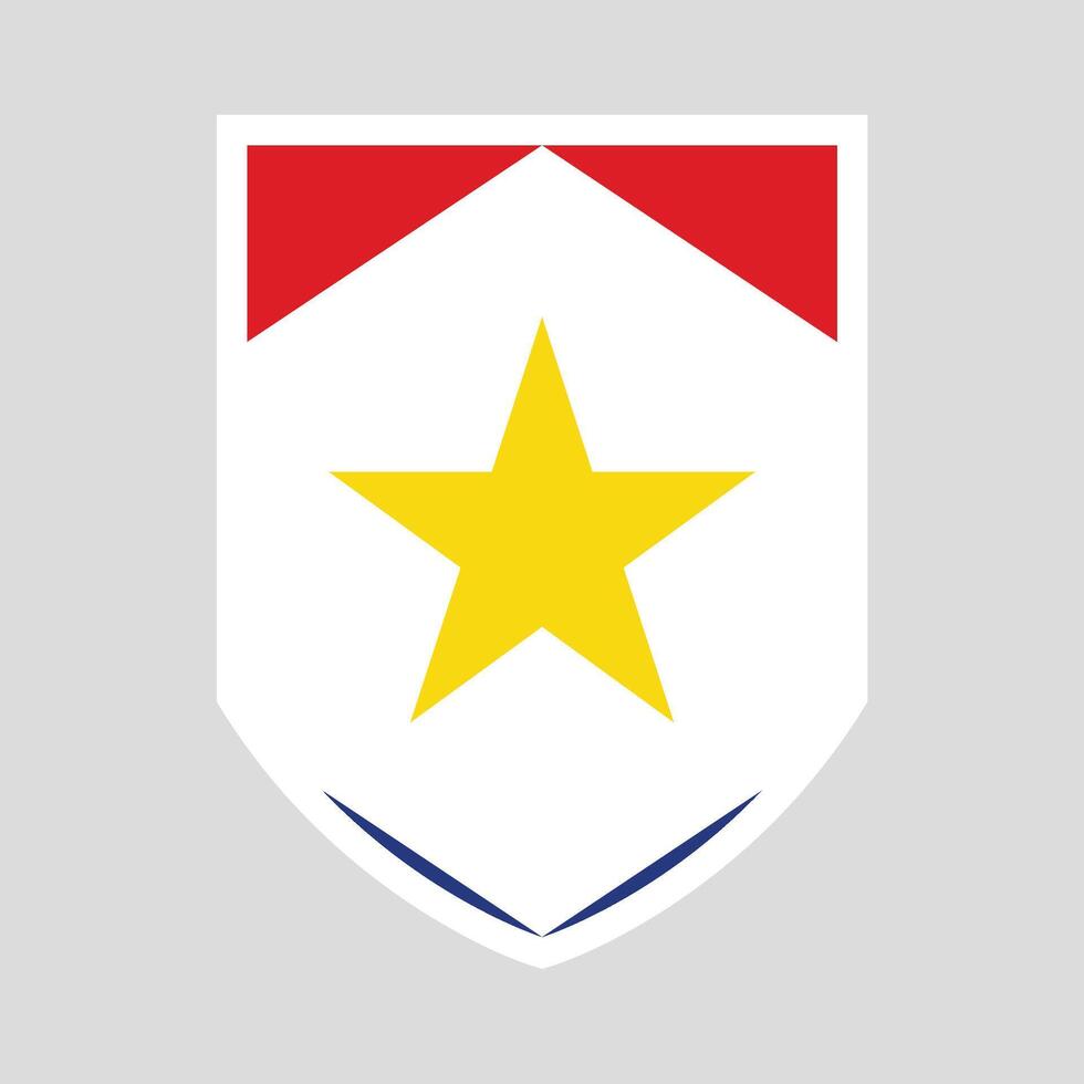 Saba Flag in Shield Shape Frame vector
