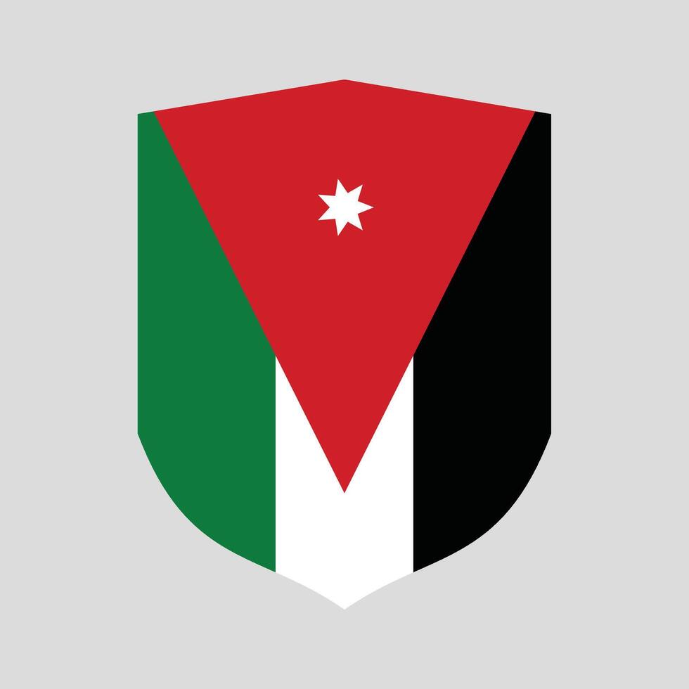Jordán bandera en proteger forma marco vector
