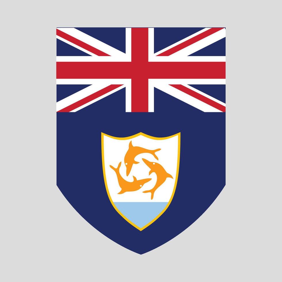 Anguilla Flag in Shield Shape vector