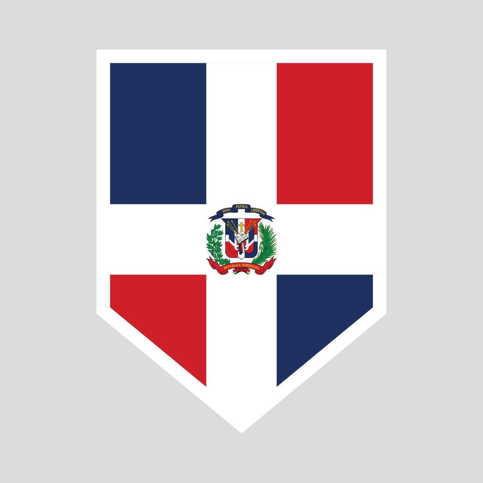 Dominican Republic Flag in Shield Shape Frame vector