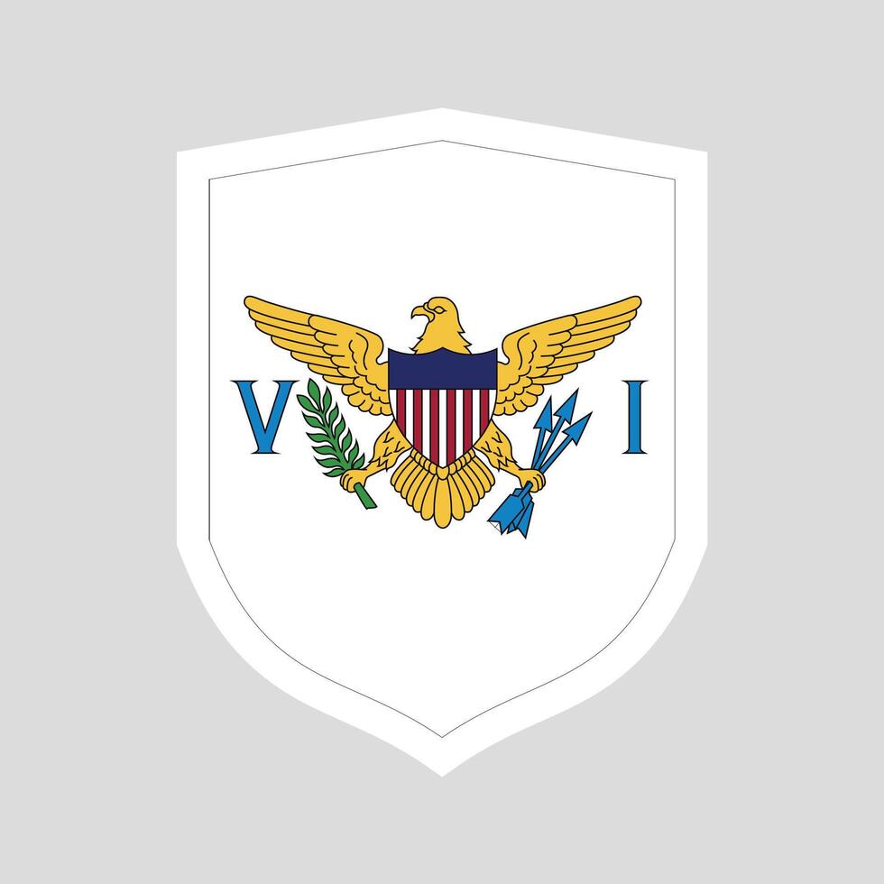 American Virgin Islands Flag in Shield Shape Frame vector