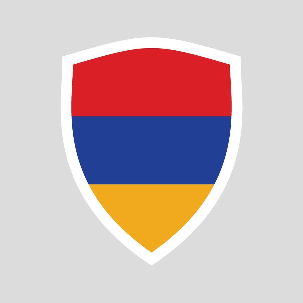 Armenia flag in Shield Shape vector
