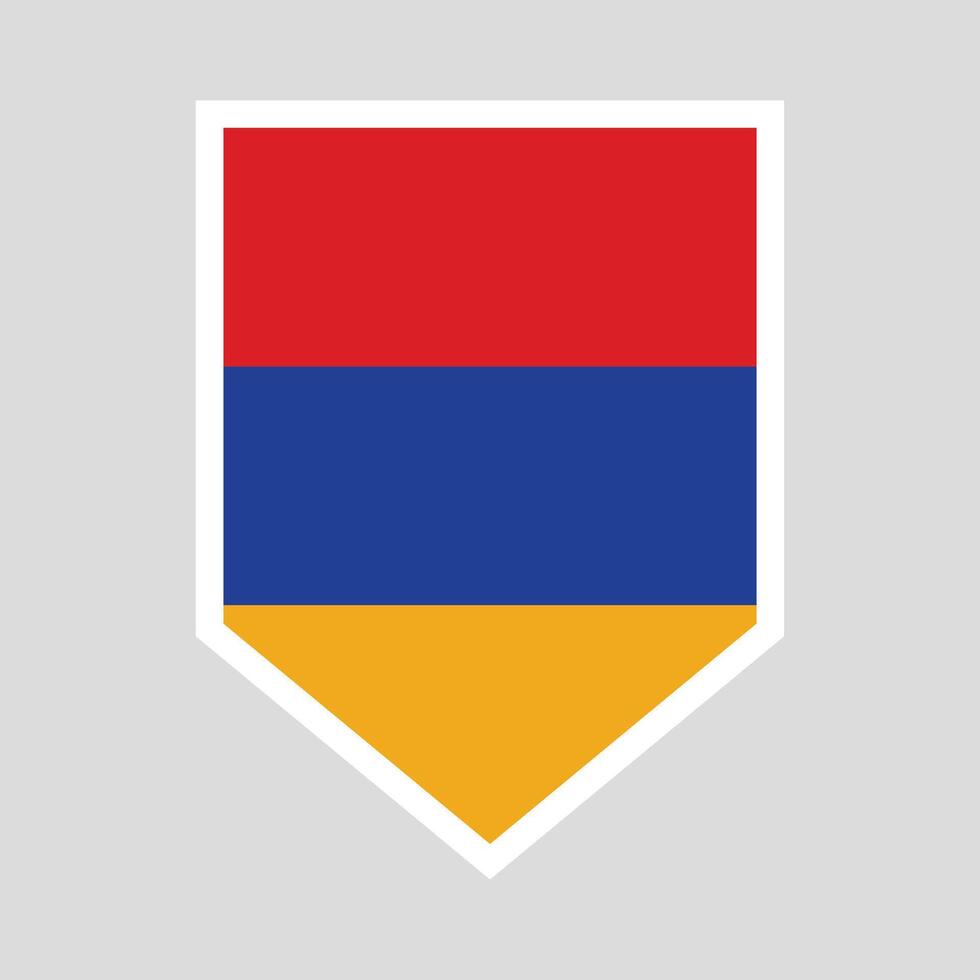 Armenia flag in Shield Shape vector